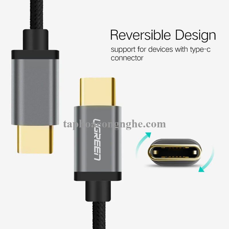 Ugreen 30883 3M 3A Màu Đen Cáp USB TypeC sang USB 2.0 Hỗ trợ sạc nhanh dây bên Nylon US174 30030883